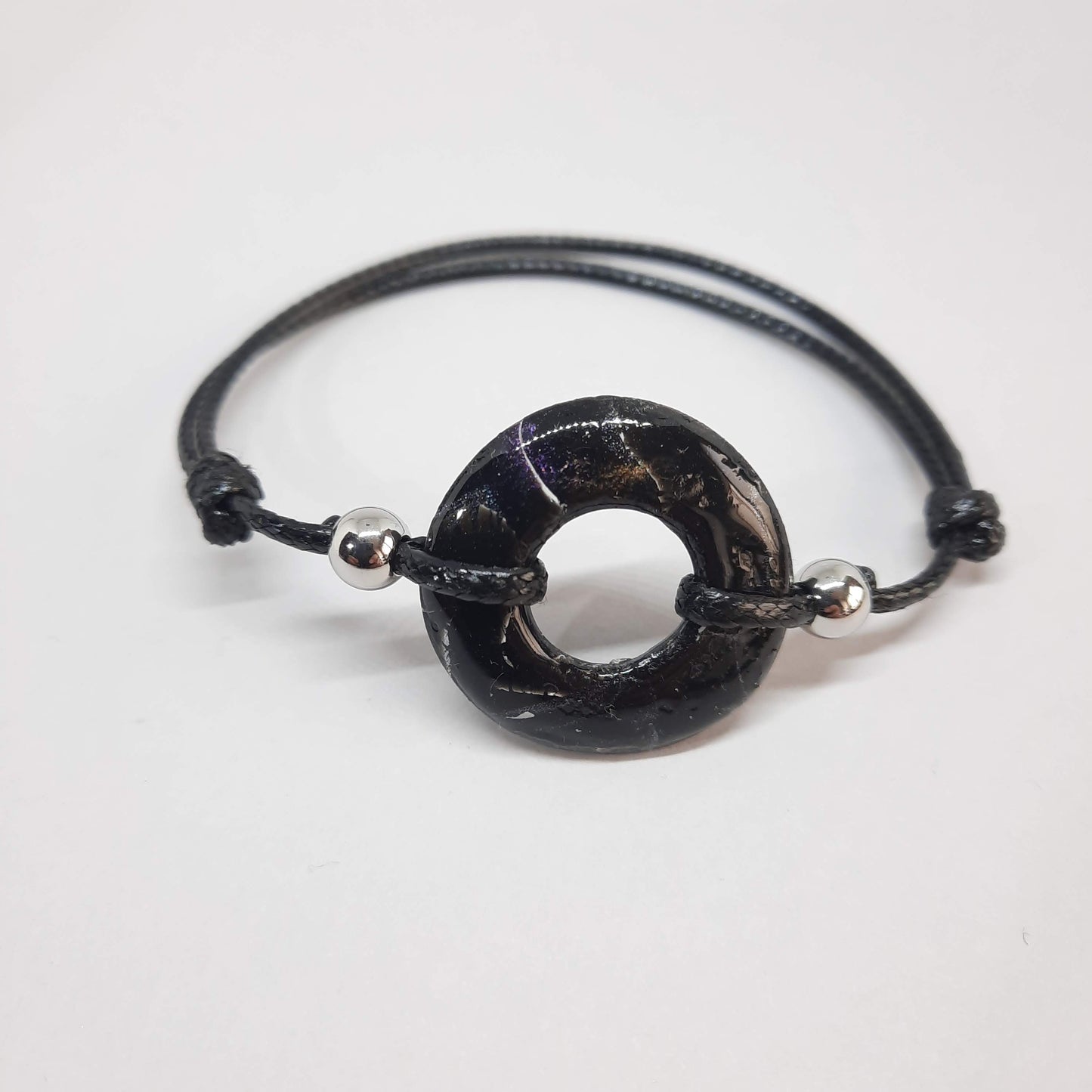 Pulsera Donut Negro Mármol