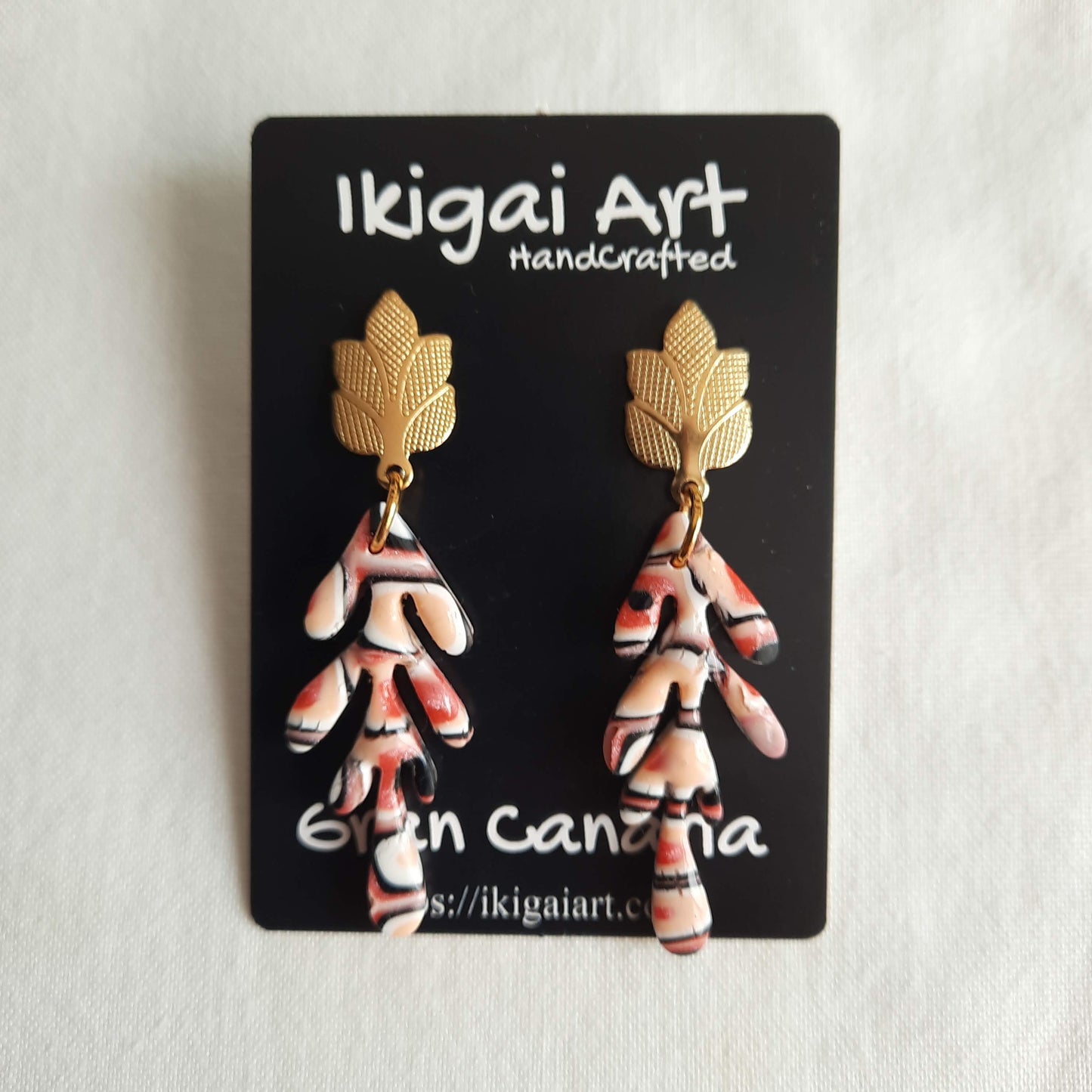 pendientes coral melocotón