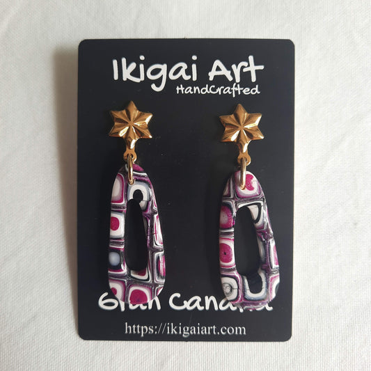 pendientes fantasy rosa