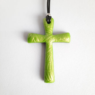 Colgante Cruz Verde Grande