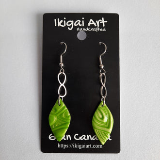 Pendientes Fantasy Verde con Gancho Acero