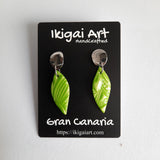 Pendientes Fantasy Verde con Base Acero