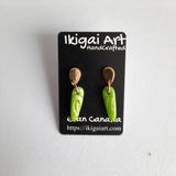 Fantasy Green Earrings with Steel or Gold Base