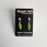 Pendientes Fantasy Verde con Base Acero