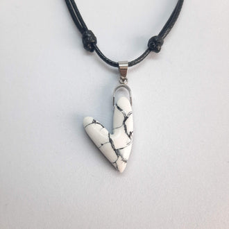 Colgante Corazón Blanco Mármol Pequeño