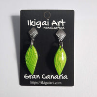 Pendientes Fantasy Verde con Base Acero