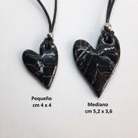 Colgante Corazón Negro Mármol