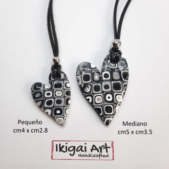 Colgante Corazón Negro Blanco