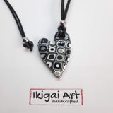 Colgante Corazón Negro Blanco pequeño