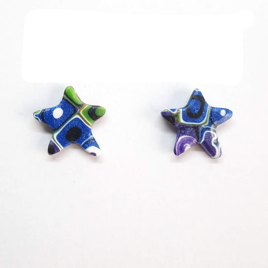 Pendientes Botón Estrella Arcoíris