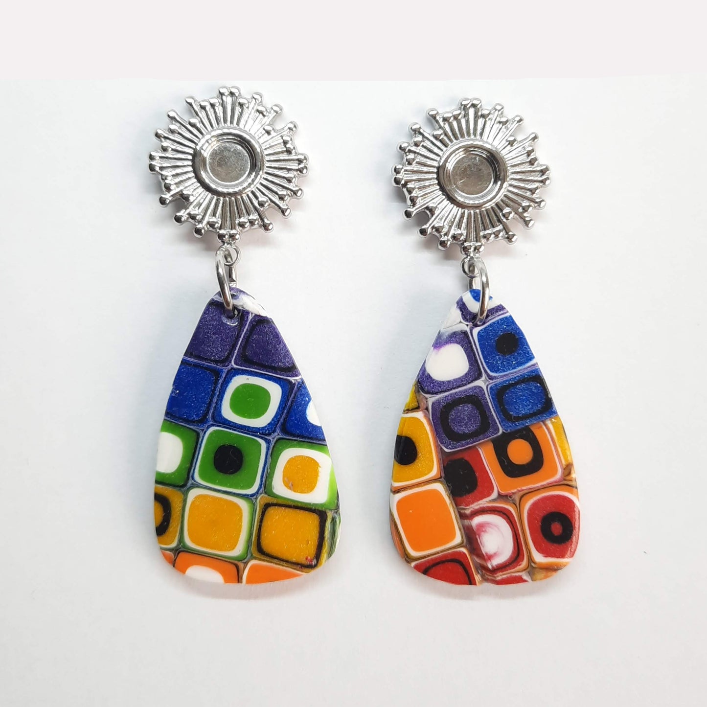 Pendientes Fantasy Arcoíris con Base Acero