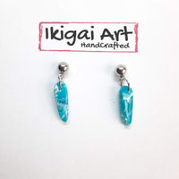 Pendientes Fantasy Aguamarina con Base Acero