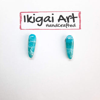 Pendientes Botón Fantasy Aguamarina