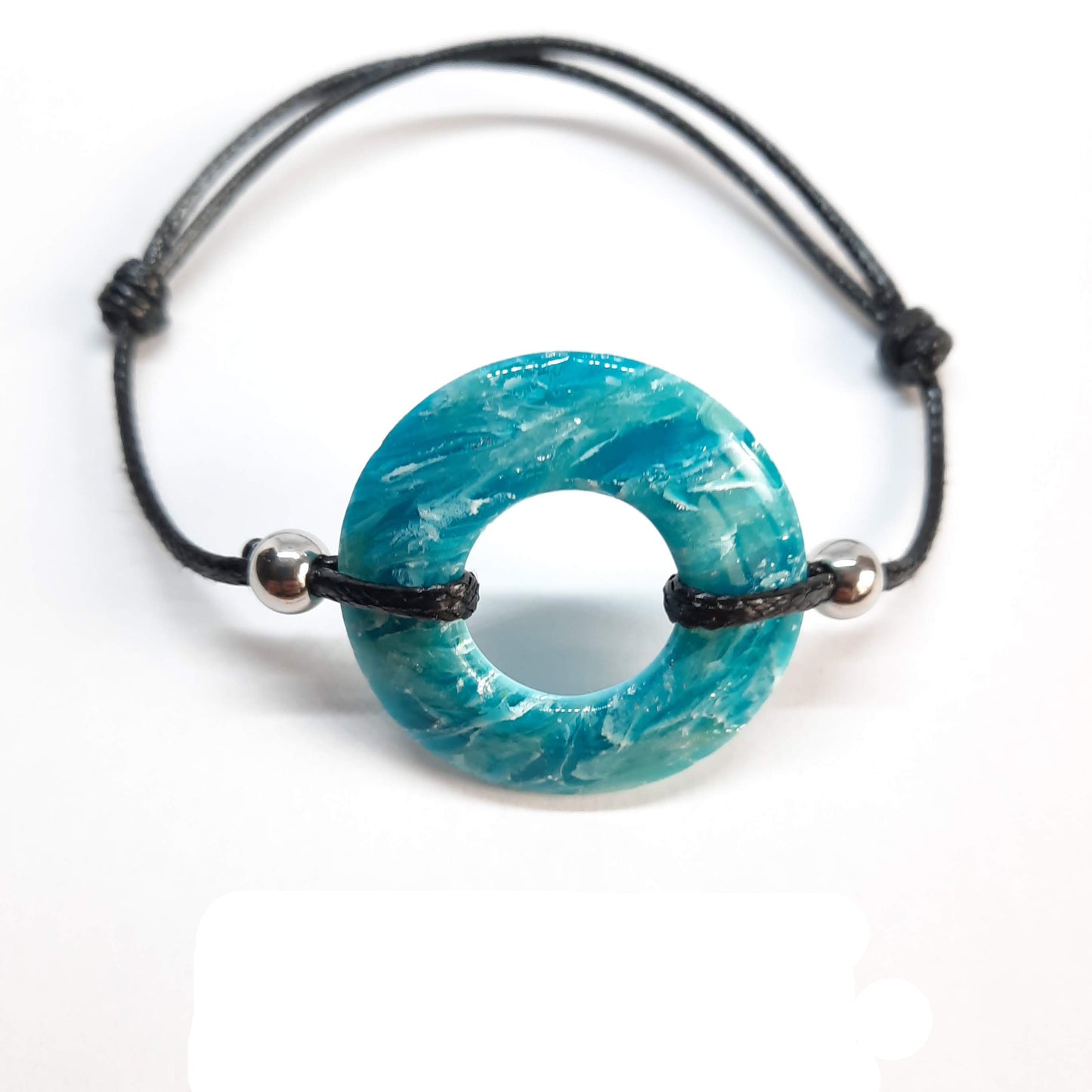 Pulsera Donut Aguamarina mediana