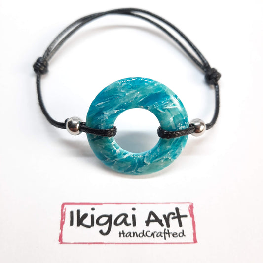 Pulsera Redonda Aguamarina mediana