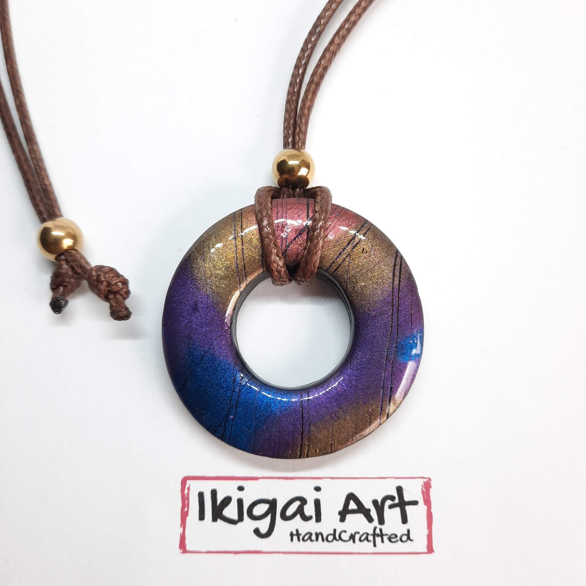 Colgante Donut Mediano Labradorita Violeta