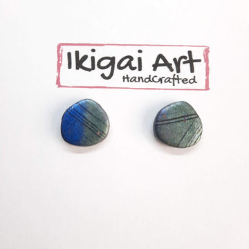 Pendientes Botón Fantasy Labradorita Violeta