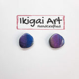 Pendientes Botón Fantasy Labradorita Violeta