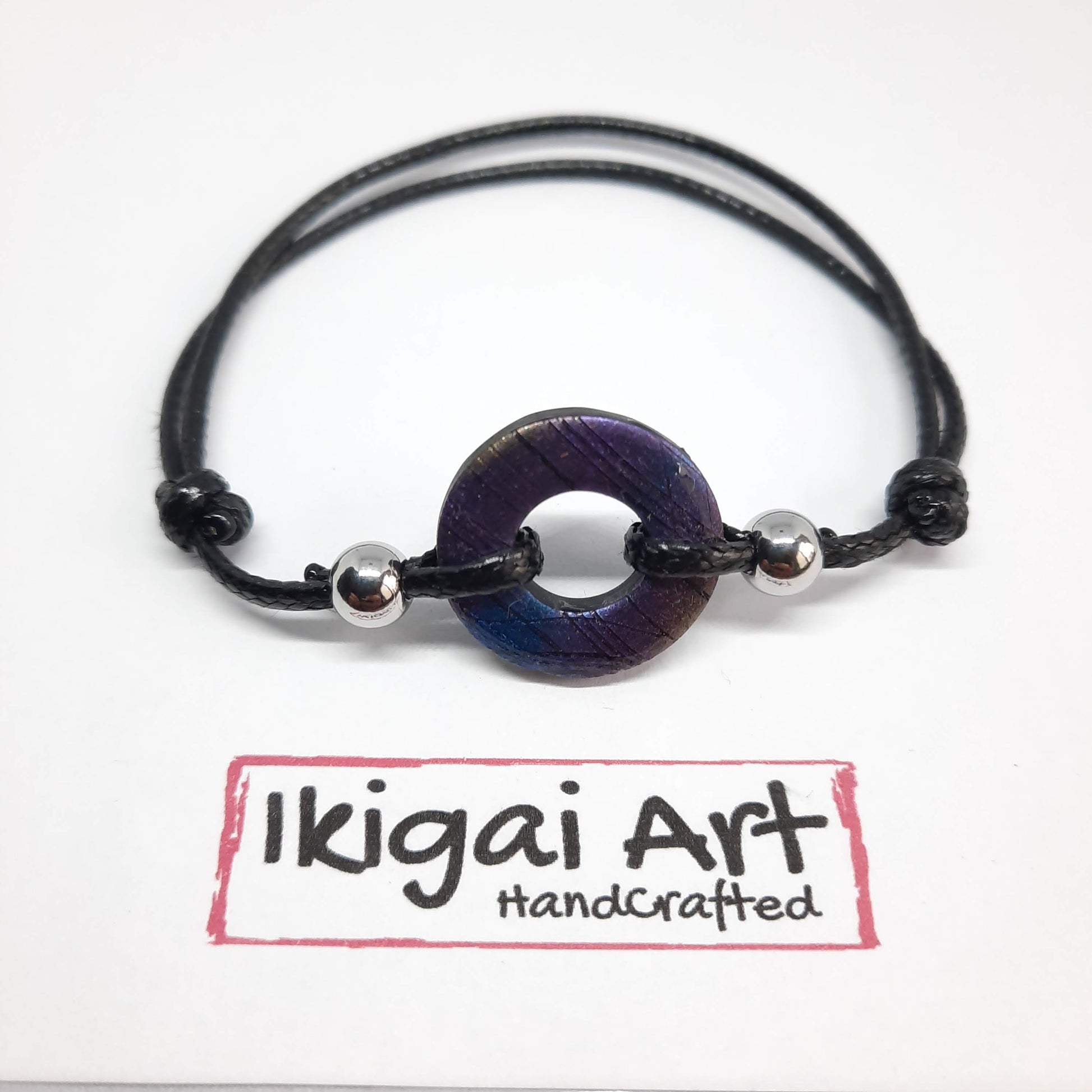 Pulsera Redonda Labradorita Violeta