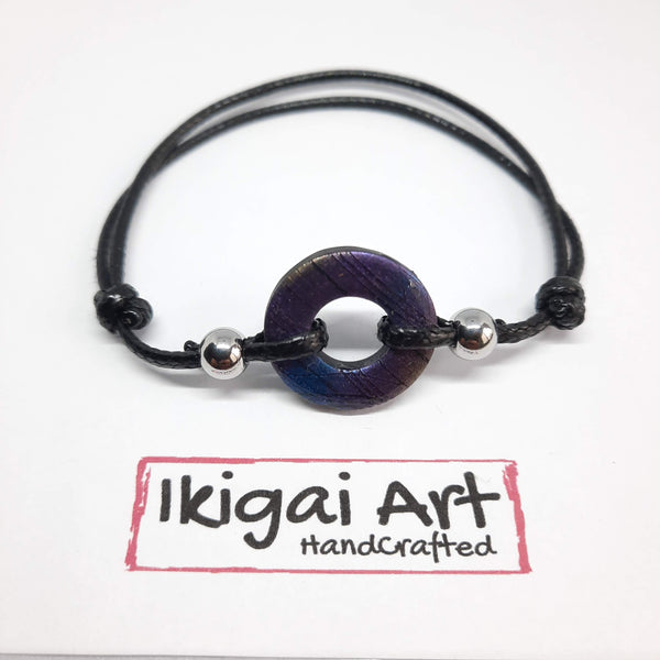 Pulsera Redonda Labradorita Violeta