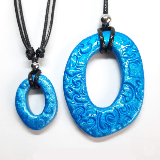 Colgante Ovalado Azul