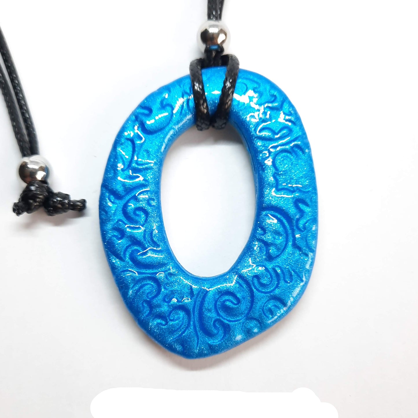Colgante Ovalado Grande Azul