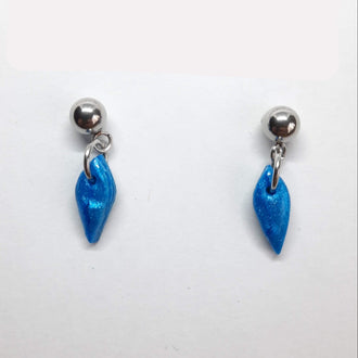 Pendientes Fantasy Azul con Base Acero