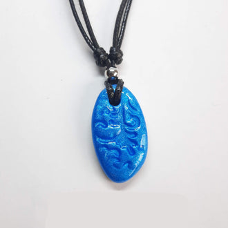 Colgante Ovalado Pequeño Azul