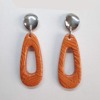 Pendientes Fantasy Mediano Herrumbre con Base Acero