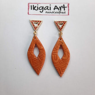 Pendientes Fantasy Herrumbre con Base Dorada y Strass