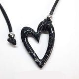 Colgante Corazón Mediano Negro Mármol
