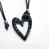 Colgante Corazón Pequeño Negro Mármol