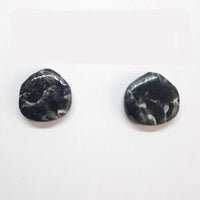 Pendientes Botón Fantasy Negro Mármol