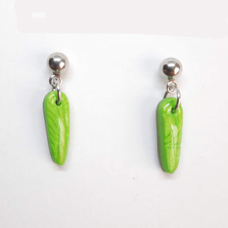 Pendientes Fantasy Verde con Base Acero