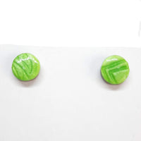 Pendientes Botón Redondo Pequeño Verde