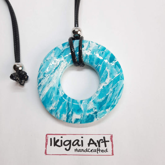 Colgante Donut Grande Aguamarina