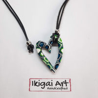Colgante Corazón Pequeño Verde Blanco