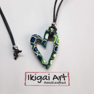 Colgante Corazón Pequeño Verde Blanco