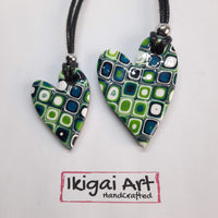 Colgante Corazón Verde Blanco