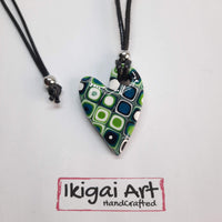 Colgante Corazón Pequeño Verde Blanco