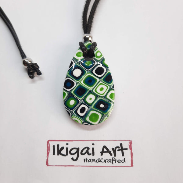 Colgante Gota Verde Blanco