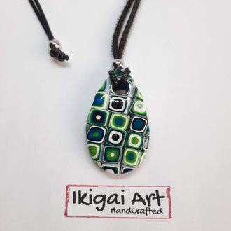 Colgante Gota Verde Blanco