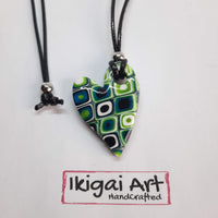 Colgante Corazón Pequeño Verde Blanco