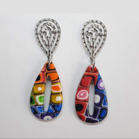 Pendientes Fantasy Arcoíris con Base Acero