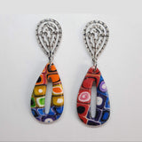 Pendientes Fantasy Arcoíris con Base Acero