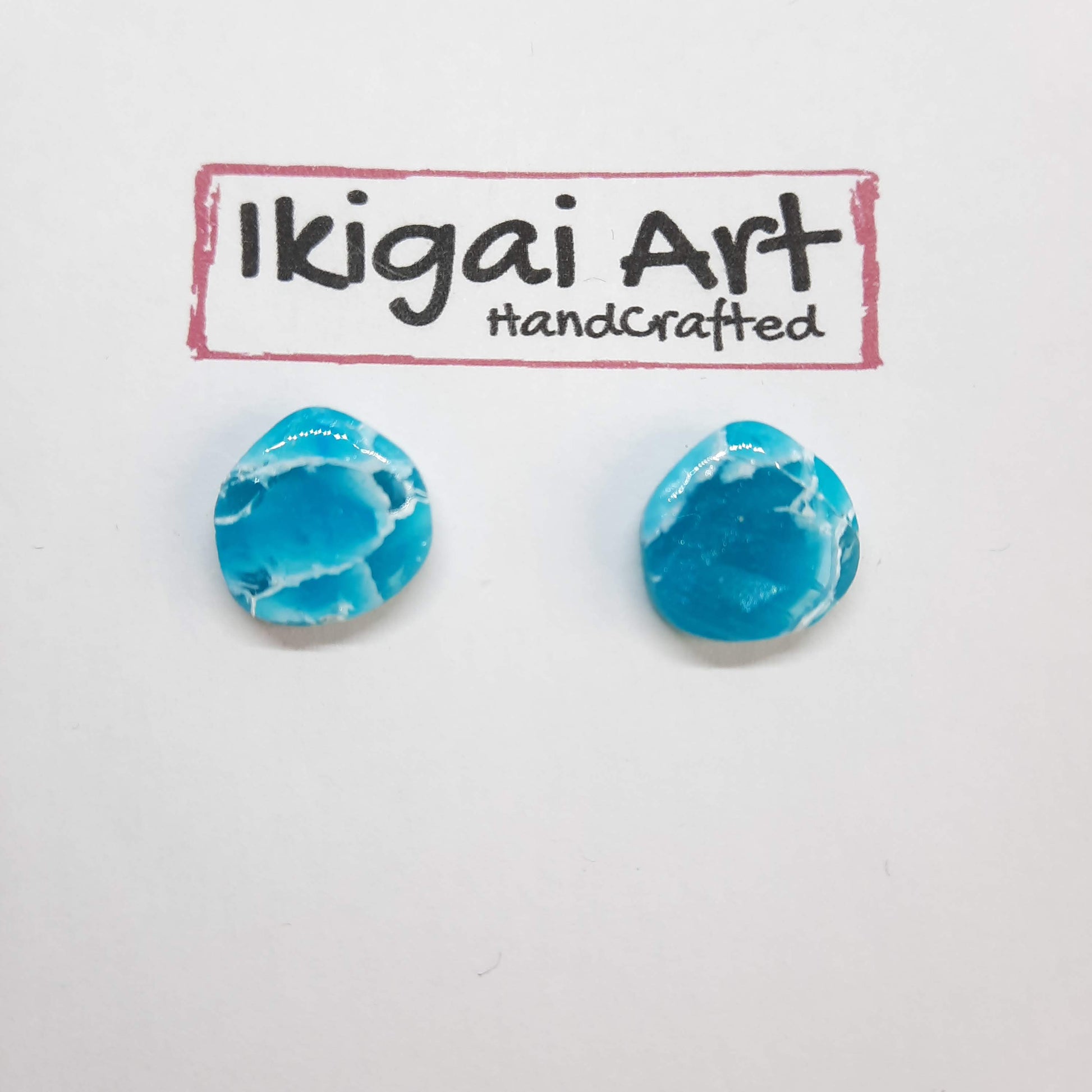 Pendientes Botón Fantasy Aguamarina
