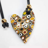 Colgante Corazón Mediano Amarillo Antiguo