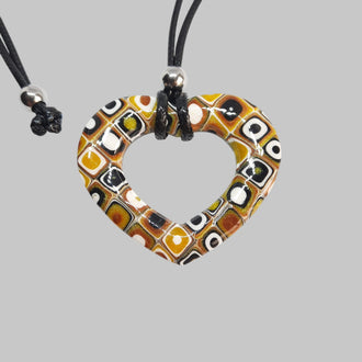 Colgante Corazón Grande Amarillo Antiguo