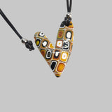 Colgante Corazón Mediano Amarillo Antiguo
