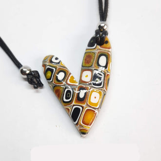 Colgante Corazón Mediano Amarillo Antiguo